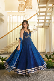Fendy Silk Flared Gown Set