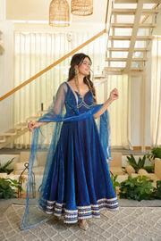 Fendy Silk Flared Gown Set