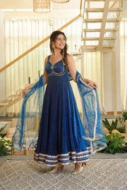 Fendy Silk Flared Gown Set