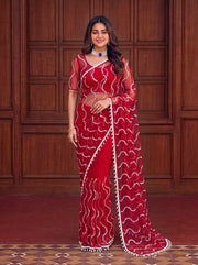 Maharani Bead & Pearl Net Saree
