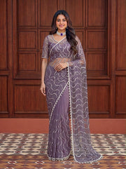 Maharani Bead & Pearl Net Saree