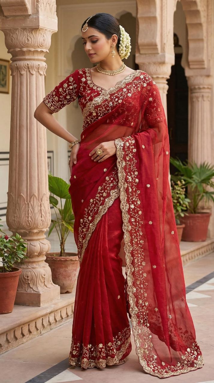 Sachi Golden Bead Space Silk Saree