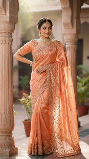 Sachi Golden Bead Space Silk Saree