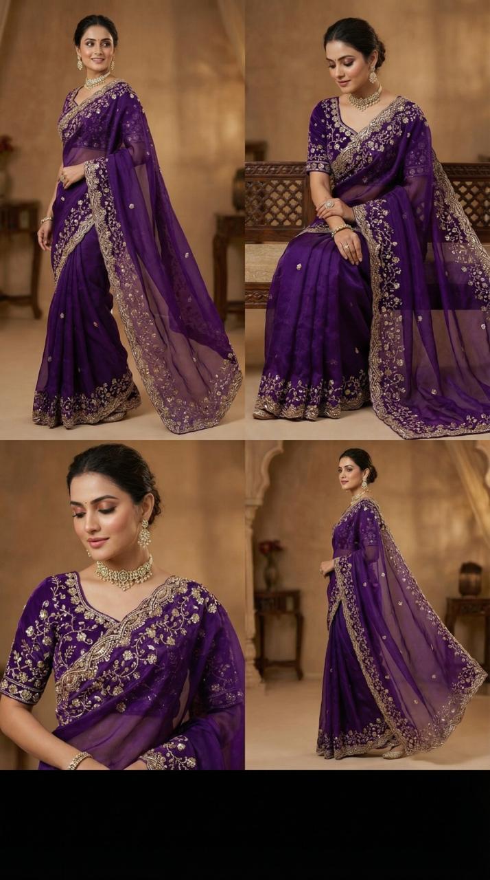 Sachi Golden Bead Space Silk Saree