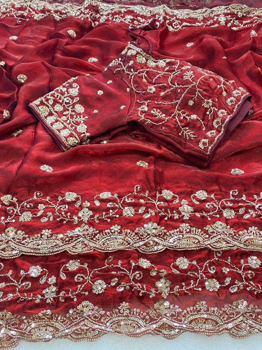 Sachi Golden Bead Space Silk Saree