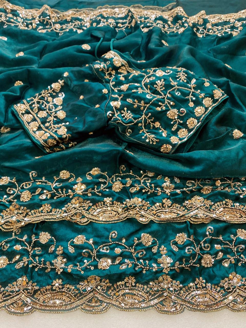Sachi Golden Bead Space Silk Saree