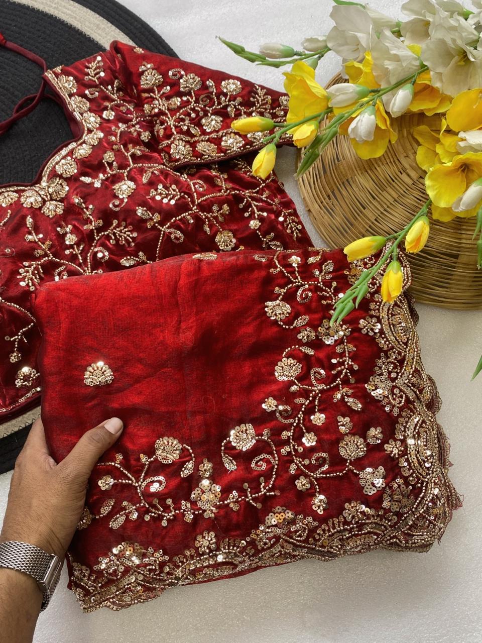 Sachi Golden Bead Space Silk Saree
