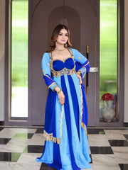 Fendy Silk Sequin Embroidered Gown with Dupatta