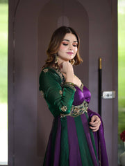 Fendy Silk Sequin Embroidered Gown with Dupatta
