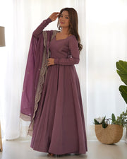 Pure Roman Silk Chanderi 16-Kali Anarkali (Copy)