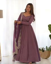 Pure Roman Silk Chanderi 16-Kali Anarkali (Copy)