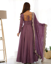 Pure Roman Silk Chanderi 16-Kali Anarkali (Copy)