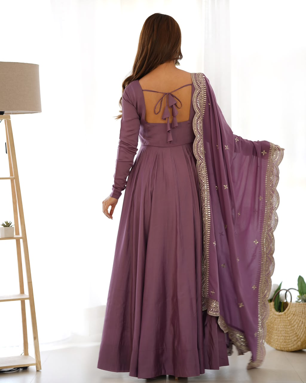 Pure Roman Silk Chanderi 16-Kali Anarkali (Copy)