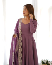 Pure Roman Silk Chanderi 16-Kali Anarkali (Copy)