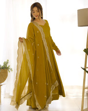 Pure Roman Silk Chanderi 16-Kali Anarkali