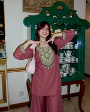 Solar Chiffon Silk Embroidered Co-Ord Set