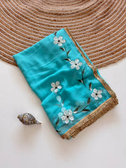 Elegant Georgette Gota Patti Saree