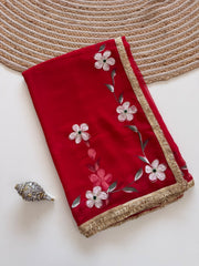 Elegant Georgette Gota Patti Saree