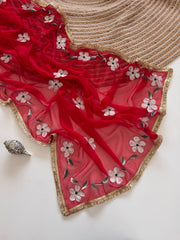 Elegant Georgette Gota Patti Saree