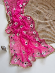 Elegant Georgette Gota Patti Saree