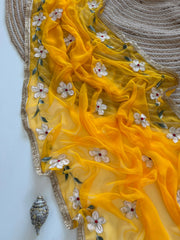 Elegant Georgette Gota Patti Saree