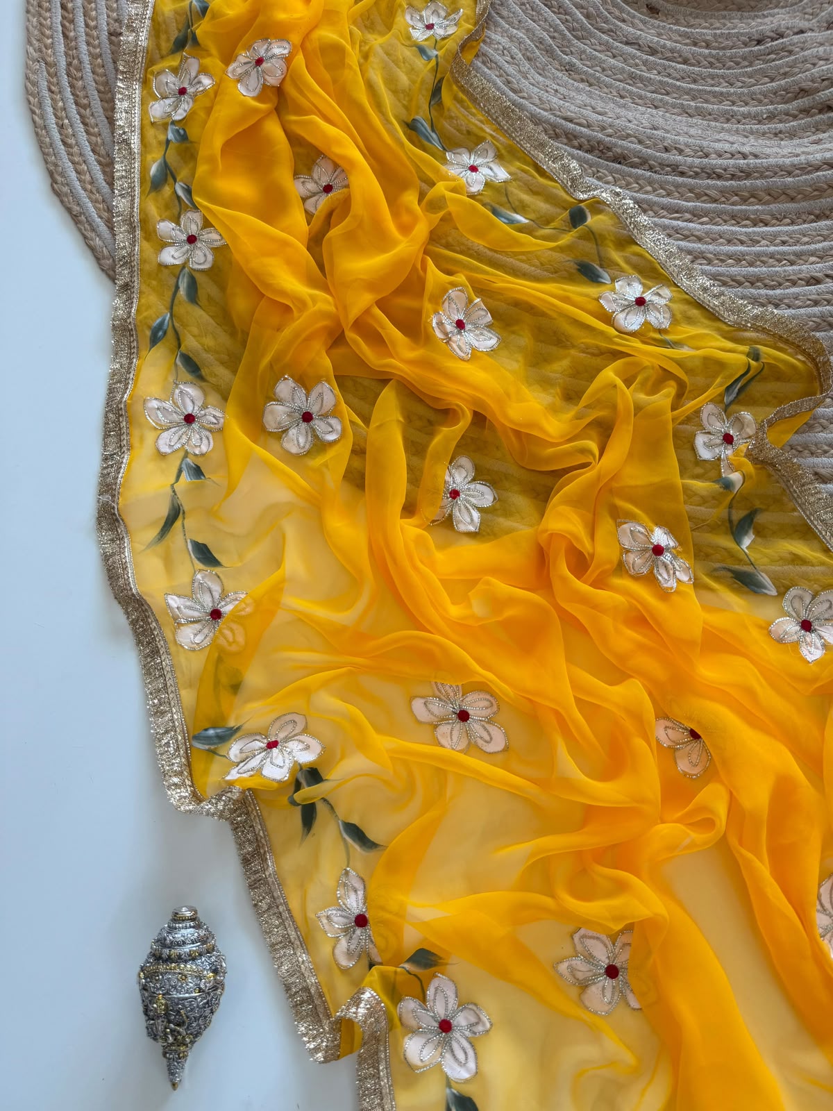 Elegant Georgette Gota Patti Saree