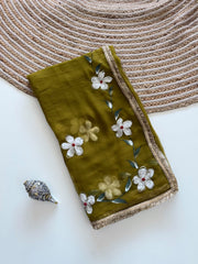 Elegant Georgette Gota Patti Saree