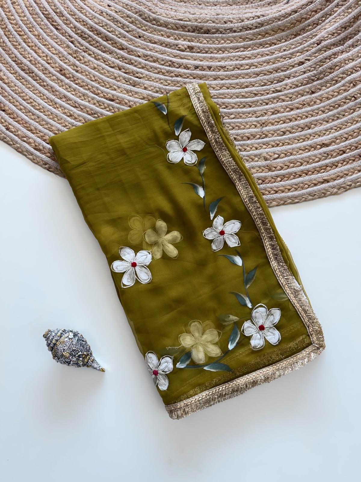 Elegant Georgette Gota Patti Saree