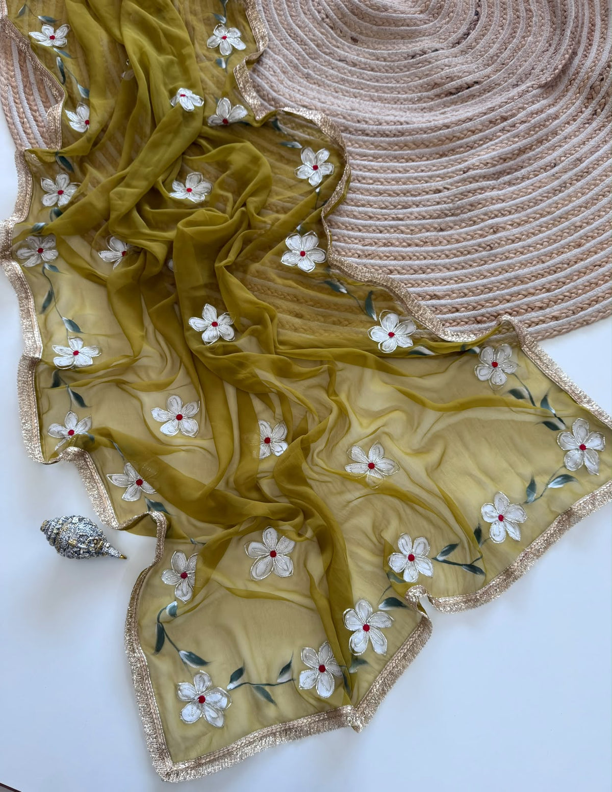 Elegant Georgette Gota Patti Saree