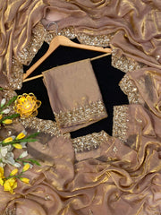 Gold Bead Space Silk Saree