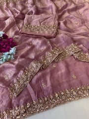Gold Bead Space Silk Saree