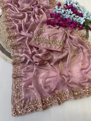 Gold Bead Space Silk Saree