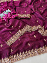 Gold Bead Space Silk Saree