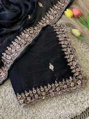 Gold Bead Space Silk Saree