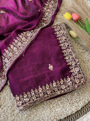 Gold Bead Space Silk Saree