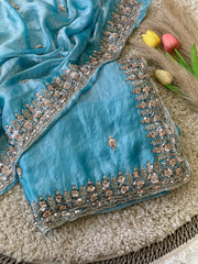 Gold Bead Space Silk Saree