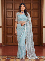Maharani Bead & Pearl Net Saree