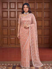 Maharani Bead & Pearl Net Saree