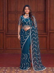 Maharani Bead & Pearl Net Saree