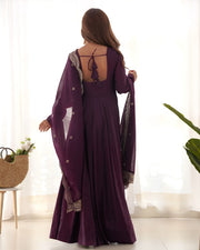 Pure Roman Silk Chanderi 16-Kali Anarkali