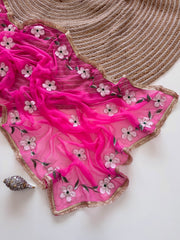 Elegant Georgette Gota Patti Saree
